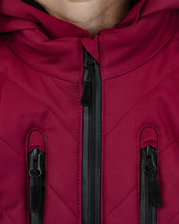 Bella Port Red Quilted Ladies Motorcycle Jacket