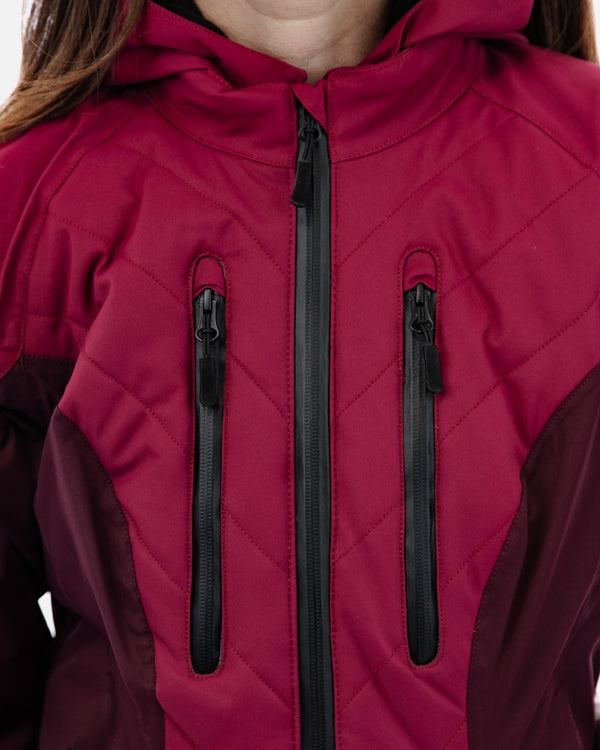 Bella Port Red Quilted Ladies Motorcycle Jacket