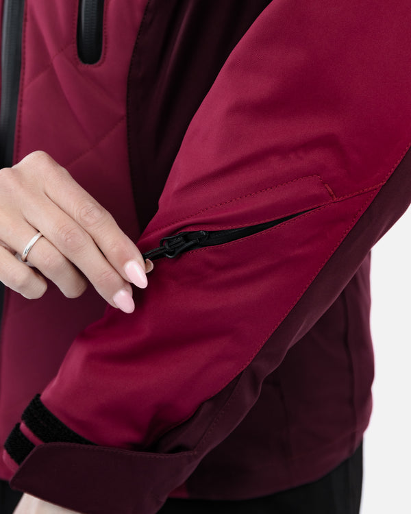 Bella Port Red Quilted Ladies Motorcycle Jacket