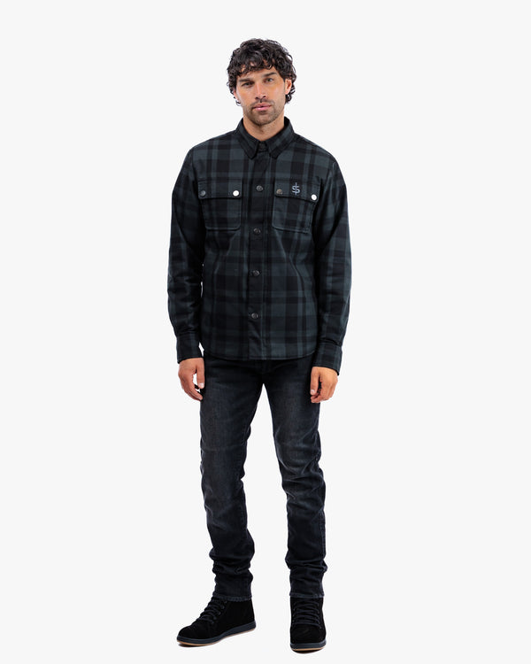 Ember Black & Grey Chequered Motorcycle Shirt