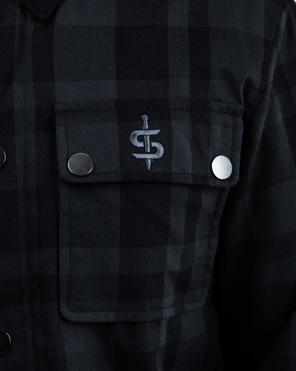 Ember Black & Grey Chequered Motorcycle Shirt