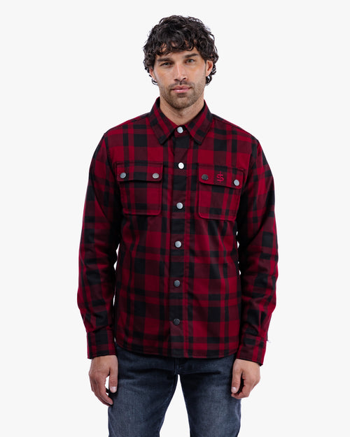 Ember Black & Red Chequered Motorcycle Shirt