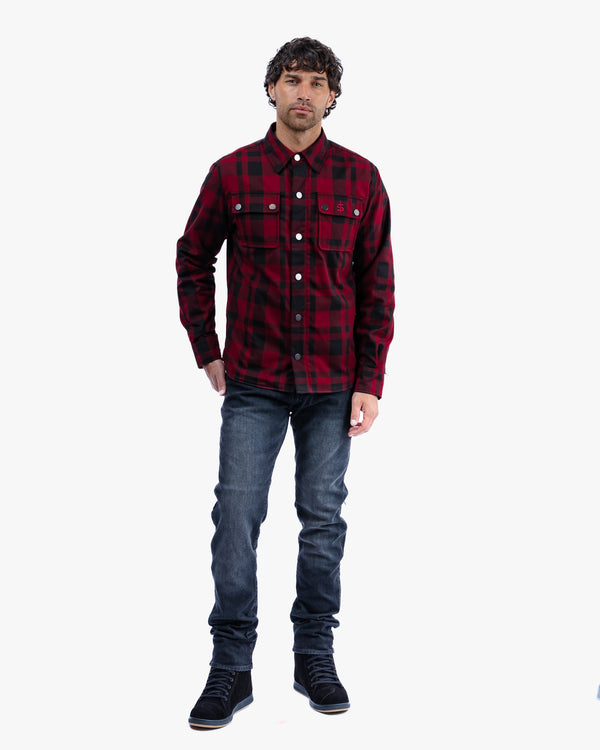 Ember Black & Red Chequered Motorcycle Shirt