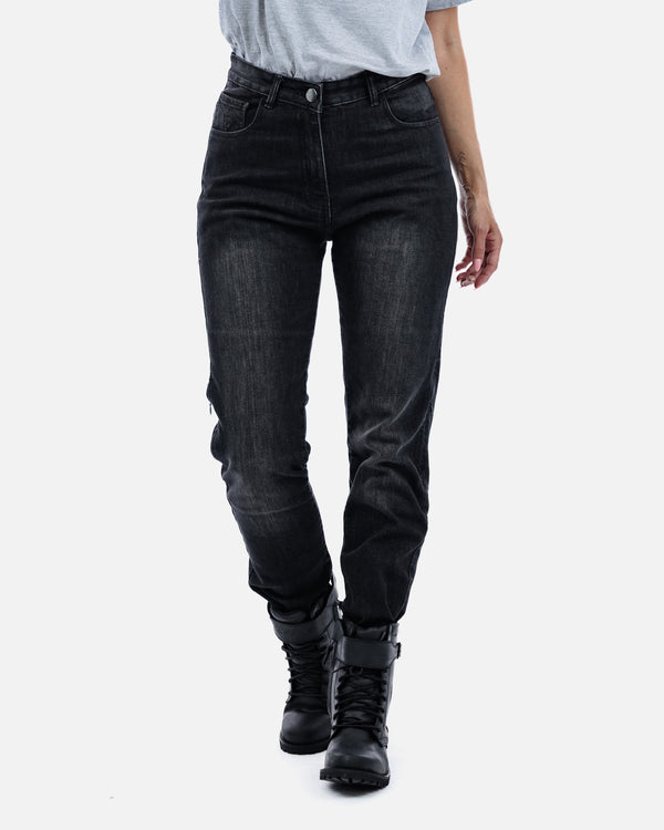 Drifter Ladies Washed Black Motorcycle Jeans