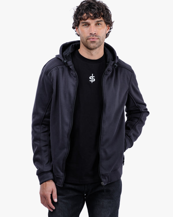Blade Grey Turbulence Zip Up Unisex Motorcycle Hoodie