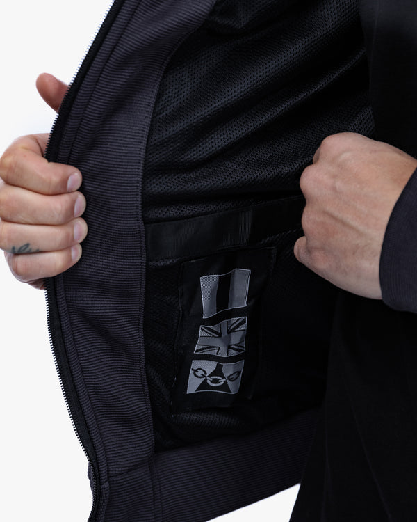 Blade Grey Turbulence Zip Up Unisex Motorcycle Hoodie