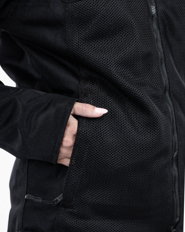 Hooded Air Black Ventilated Motorcycle Jacket