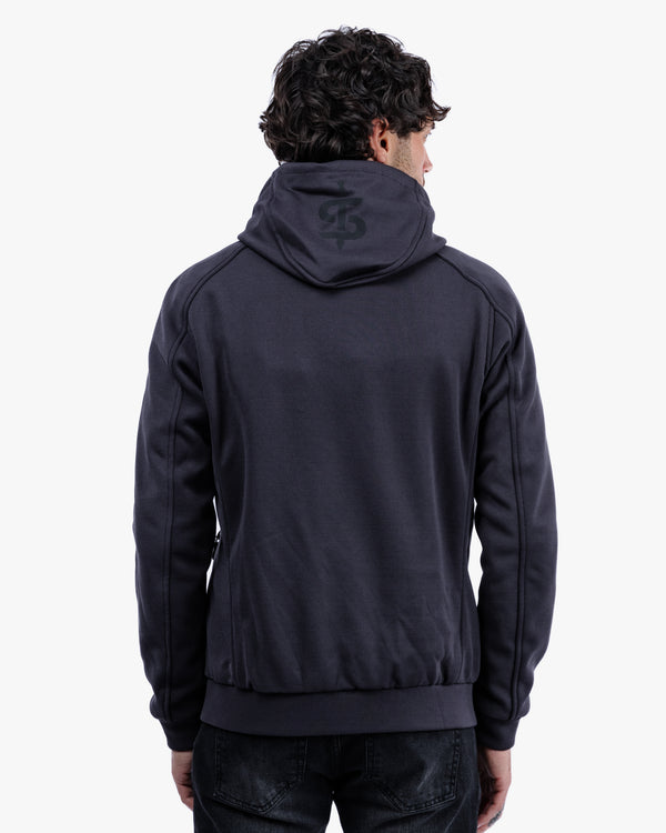 Blade Grey Turbulence Zip Up Unisex Motorcycle Hoodie