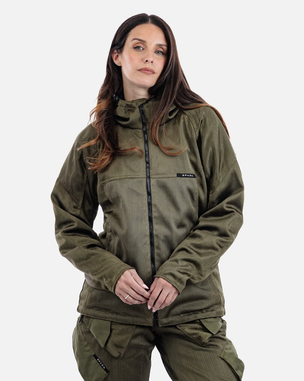 Hooded Air Olive Green Motorcycle Jacket