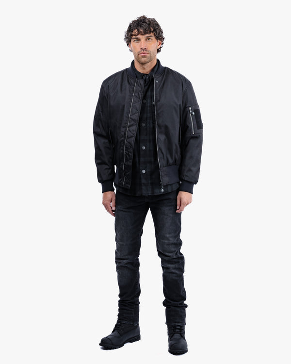 Airforce MA1 Black Motorcycle Bomber Jacket