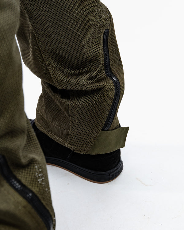 Combat Air Olive Green Ventilated Motorcycle Trousers