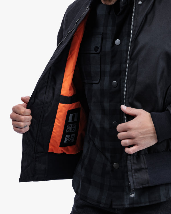 Airforce MA1 Black Motorcycle Bomber Jacket