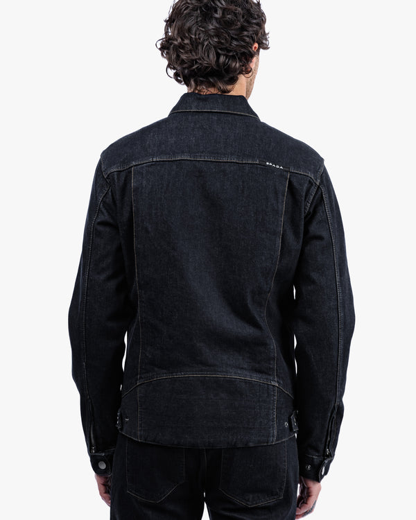 Tura Trucker Mens Rinse Indigo Motorcycle Denim Jacket