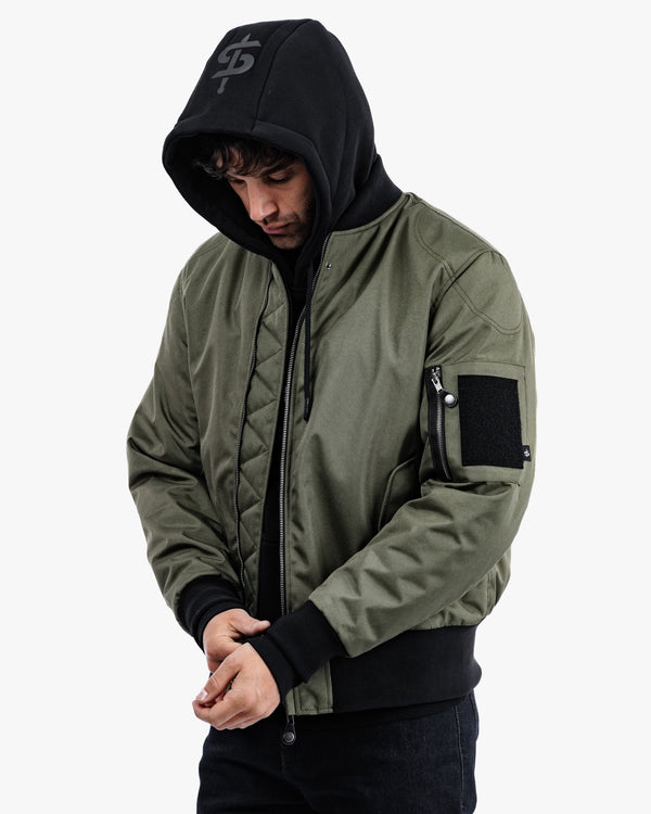 Airforce MA1 Olive Green Motorcycle Bomber Jacket
