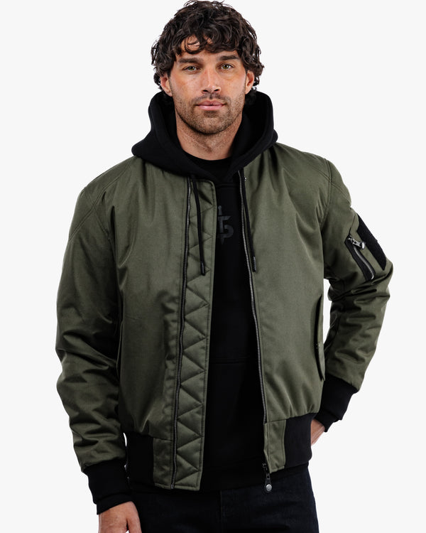 Airforce MA1 Olive Green Motorcycle Bomber Jacket