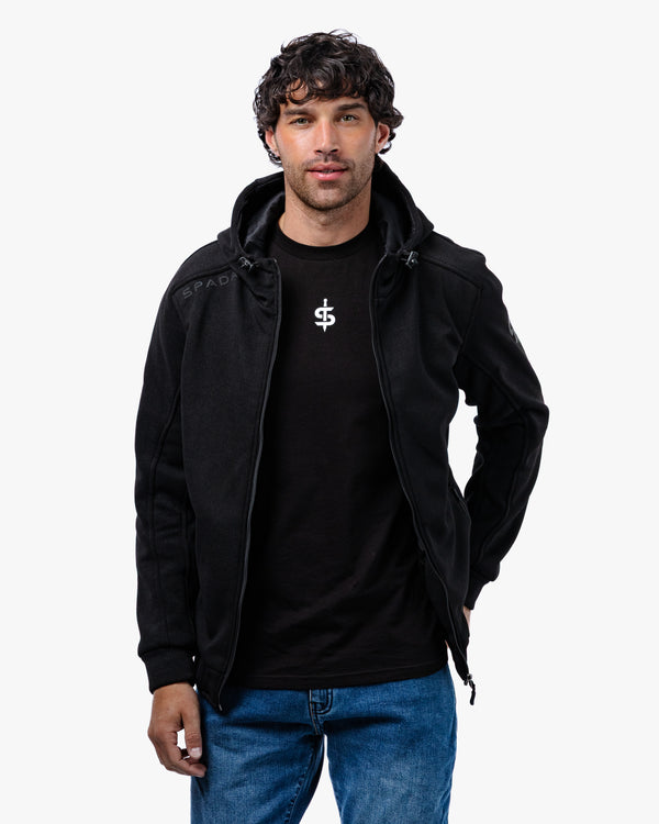 Blade Black Zip Up Unisex Motorcycle Hoodie