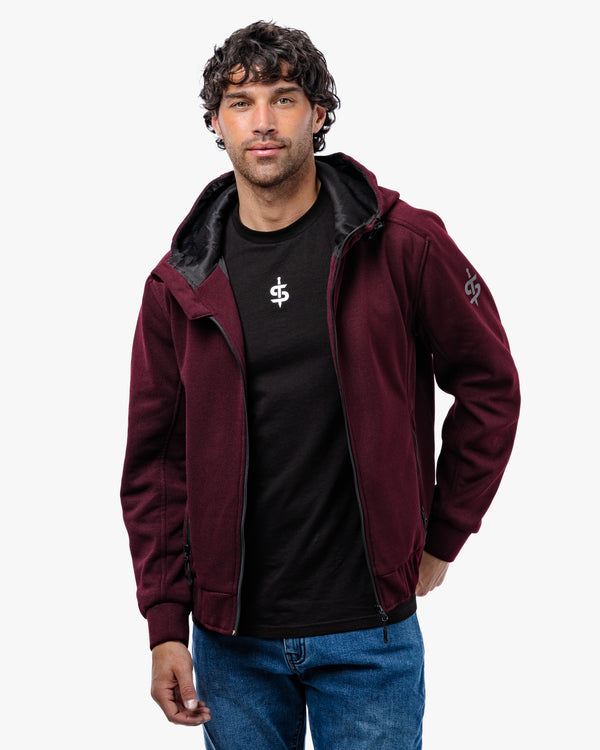 Blade Port Red Zip Up Mens Motorcycle Hoodie