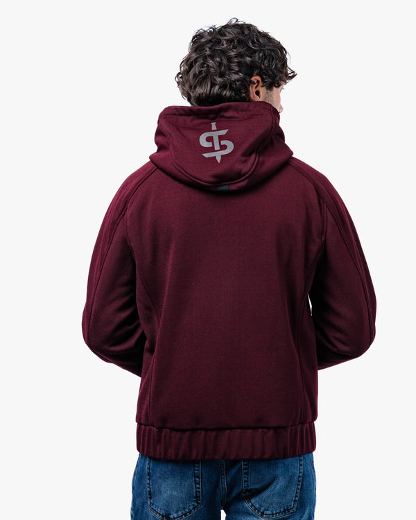Blade Port Red Zip Up Mens Motorcycle Hoodie