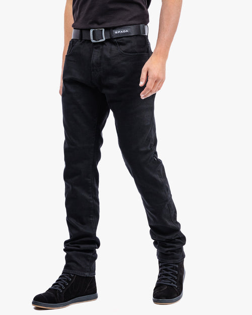 Drifter Mens Solid Black Motorcycle Jeans