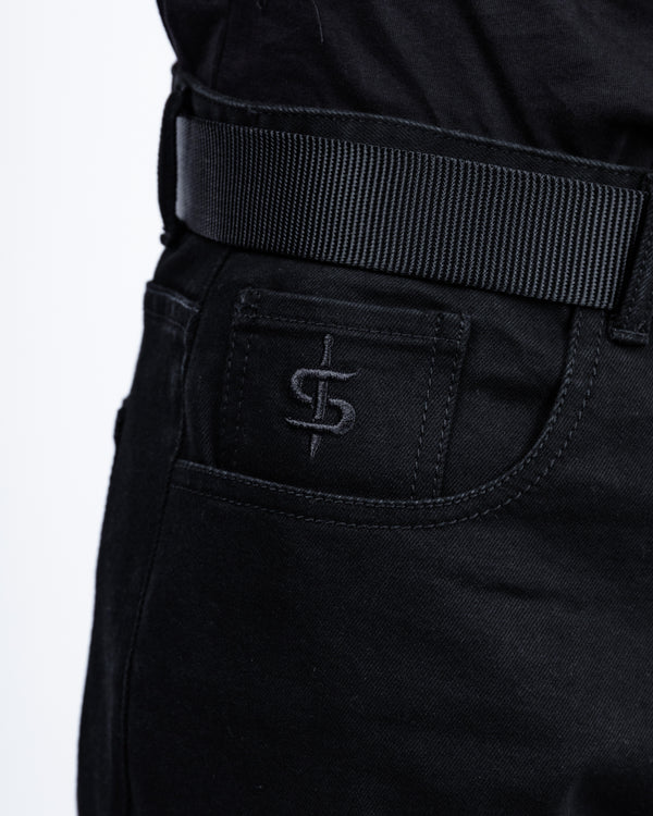 Drifter Mens Solid Black Motorcycle Jeans