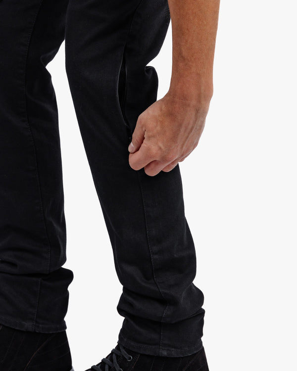 Drifter Mens Solid Black Motorcycle Jeans
