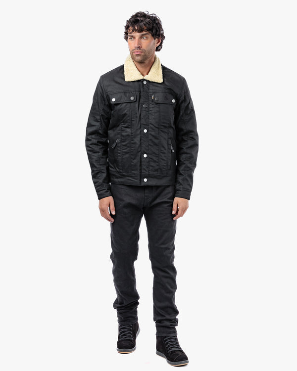 Temper Black & Tan Trucker Motorcycle Jacket