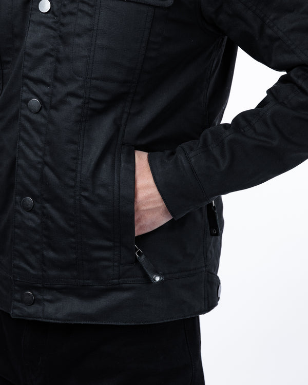 Temper Black & Tan Trucker Motorcycle Jacket