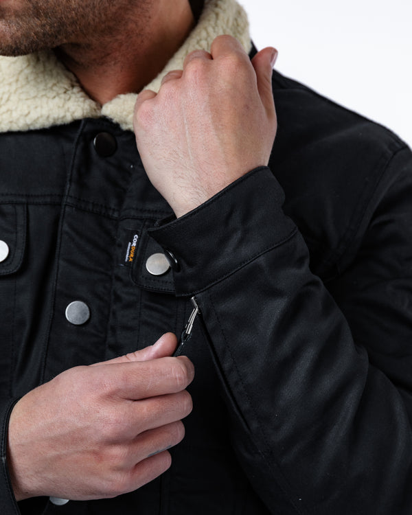 Temper Black & Tan Trucker Motorcycle Jacket