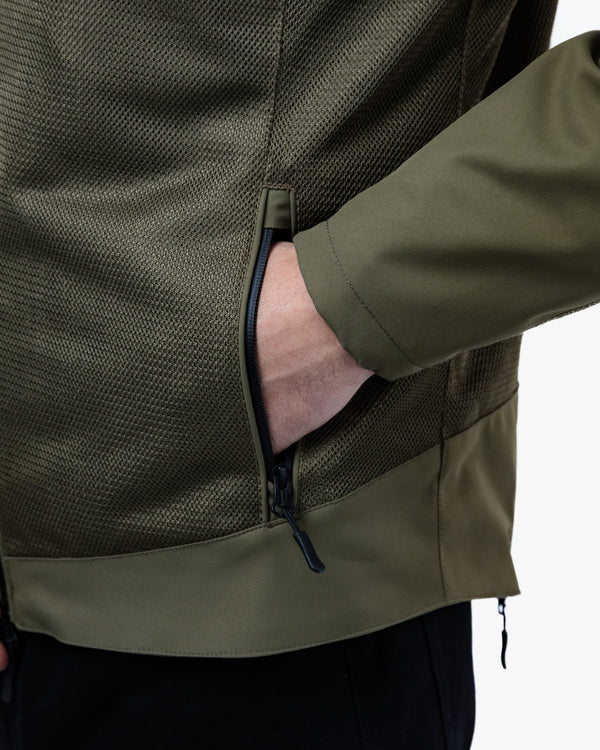 Cafe Air Olive Green Ventilated  Motorcycle Jacket