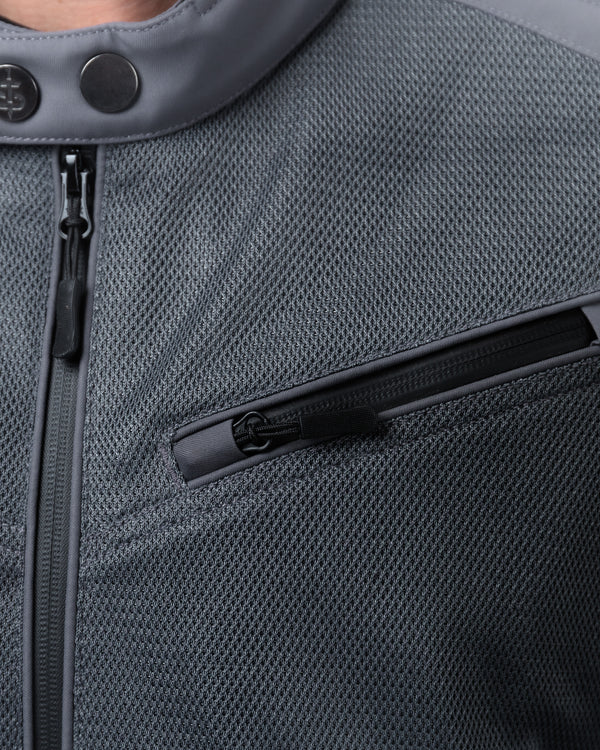 Cafe Air Ultimate Grey Ventilated Motorcycle Jacket