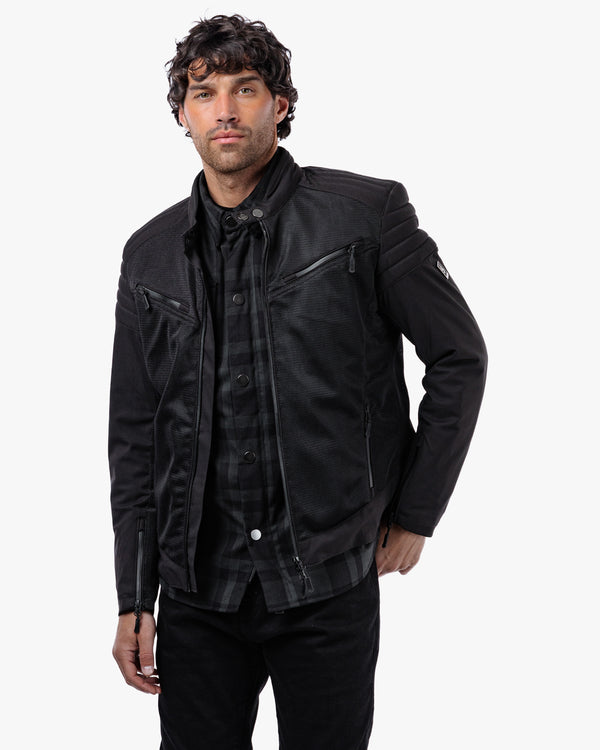 Cafe Air Black Ventilated  Motorcycle Jacket