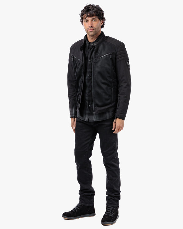 Cafe Air Black Ventilated  Motorcycle Jacket