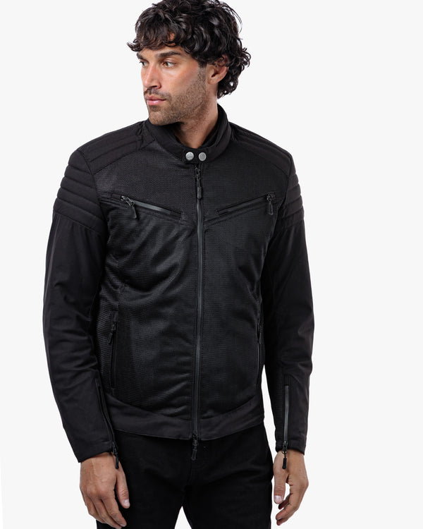 Cafe Air Black Ventilated  Motorcycle Jacket
