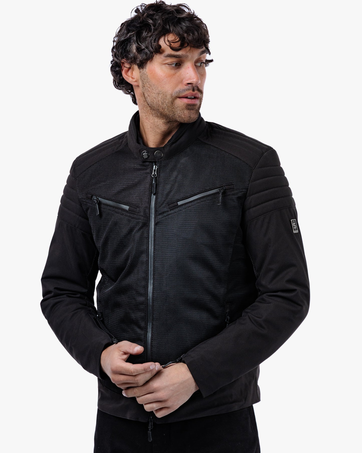 Cafe Air Lightweight Black Motorcycle Jacket