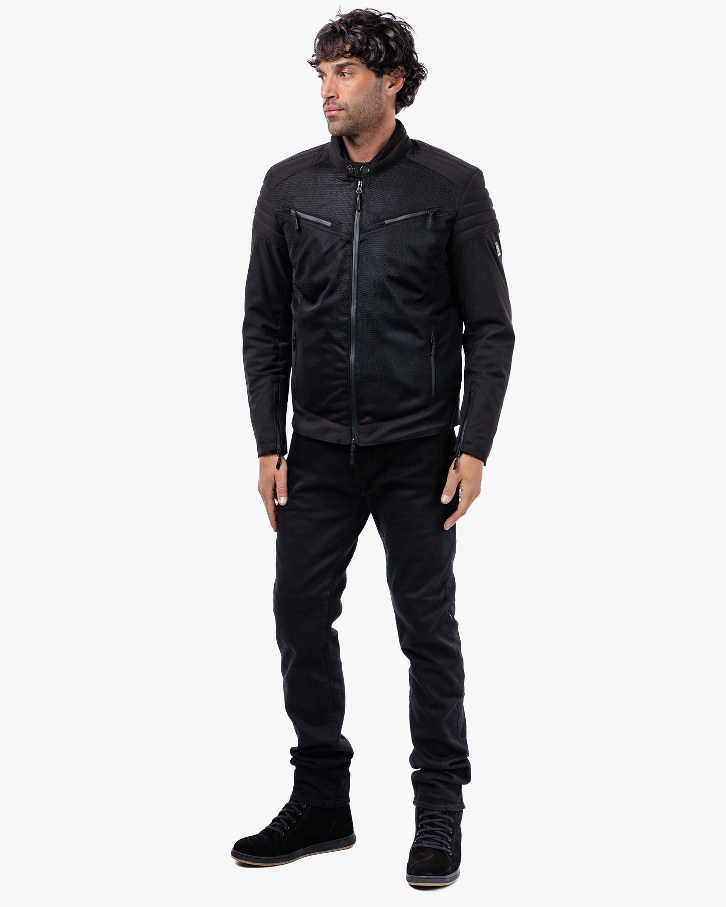 Cafe Air Lightweight Black Motorcycle Jacket