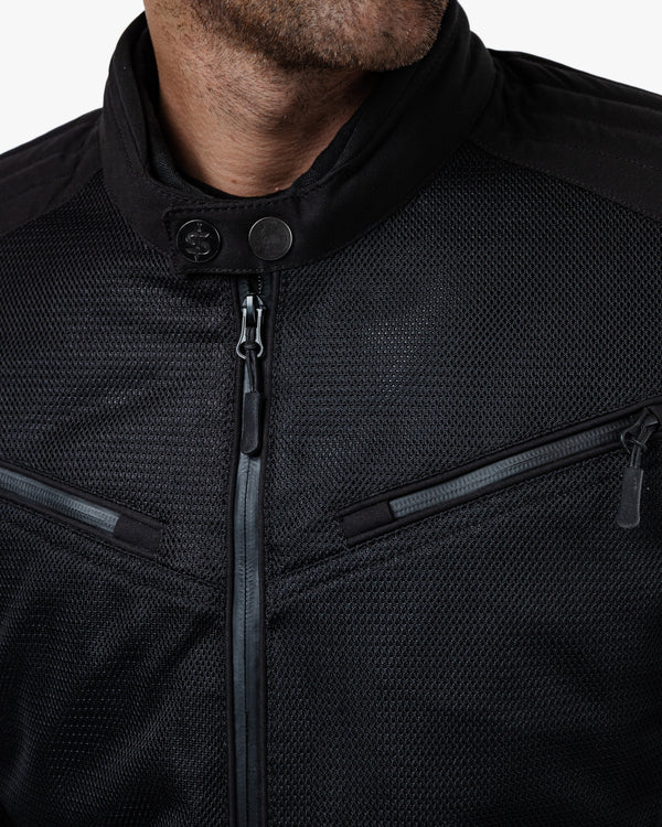 Cafe Air Black Ventilated  Motorcycle Jacket