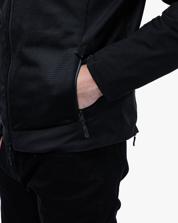 Cafe Air Black Ventilated  Motorcycle Jacket
