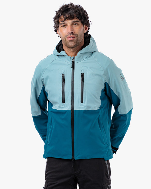 Joe Blue Smoke & Coral Blue Waterproof Motorcycle Jacket