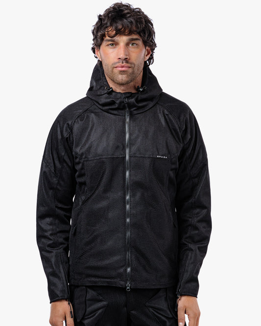 Hooded Air Black Motorcycle Jacket