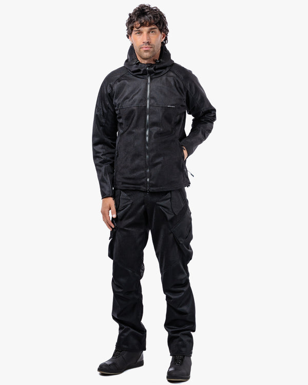 Hooded Air Black Motorcycle Jacket