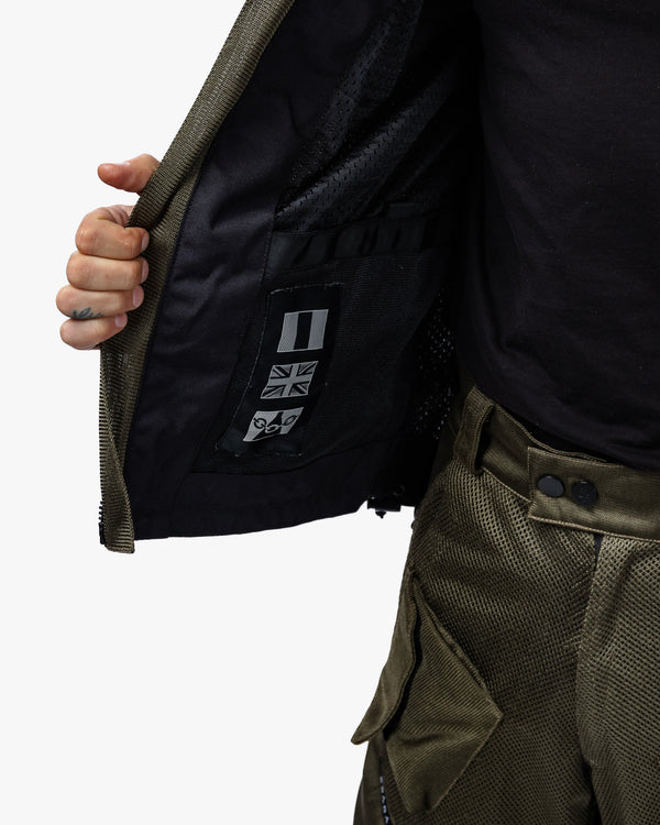 Hooded Air Olive Green Ventilated Motorcycle Jacket