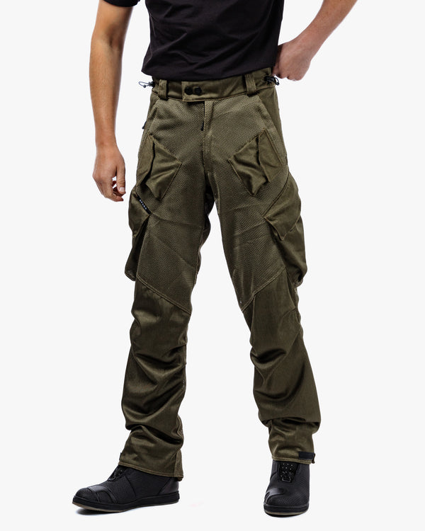 Combat Air Olive Green Ventilated Motorcycle Trousers