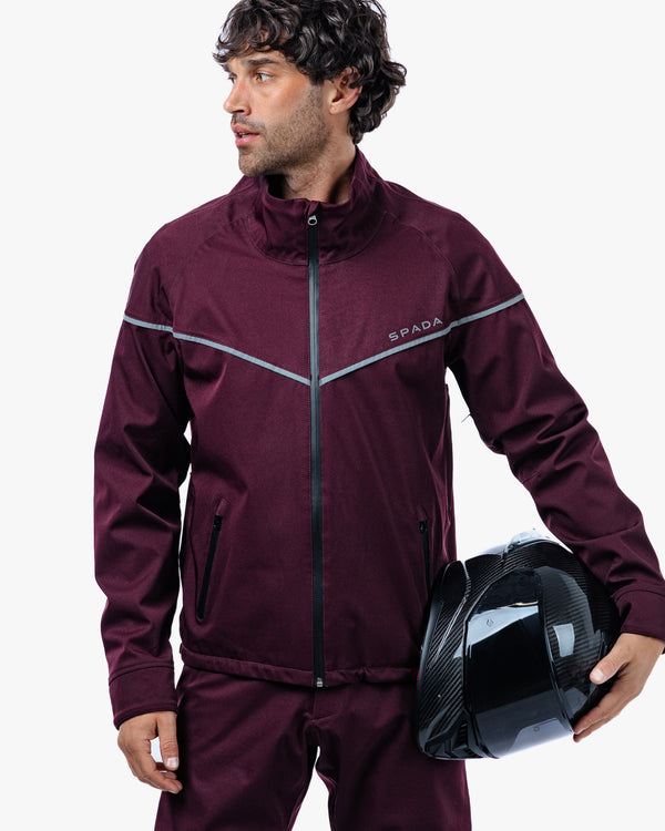 Dash Mens Port Red Motorcycle Jacket