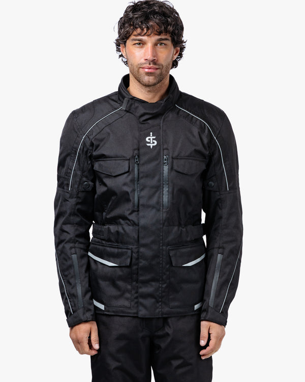 Men's black waterproof motorcycle jacket - Spada City Nav 2.0