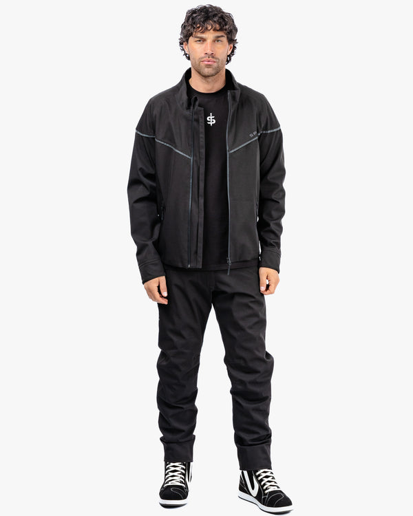 Dash Mens Stealth Black Motorcycle Jacket