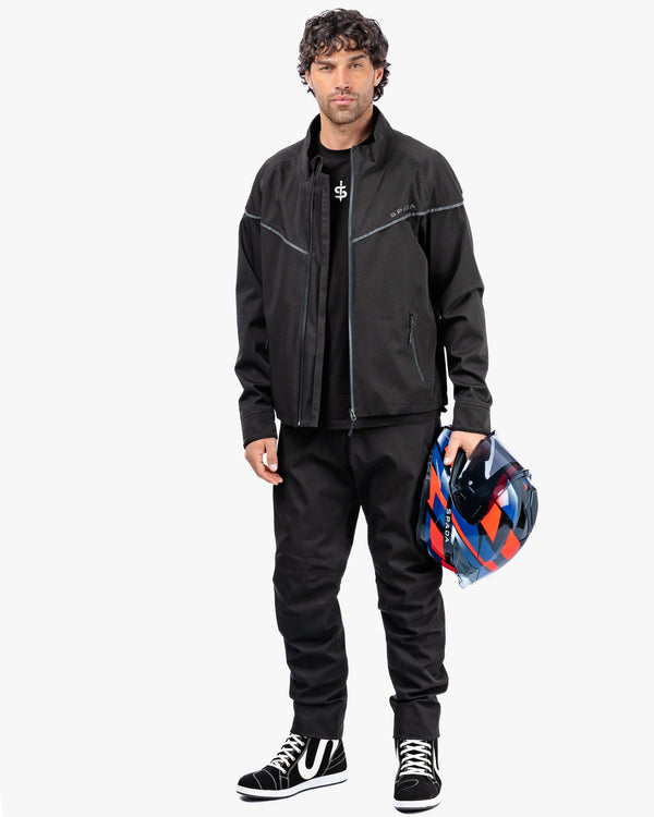 Dash Mens Stealth Black Motorcycle Jacket