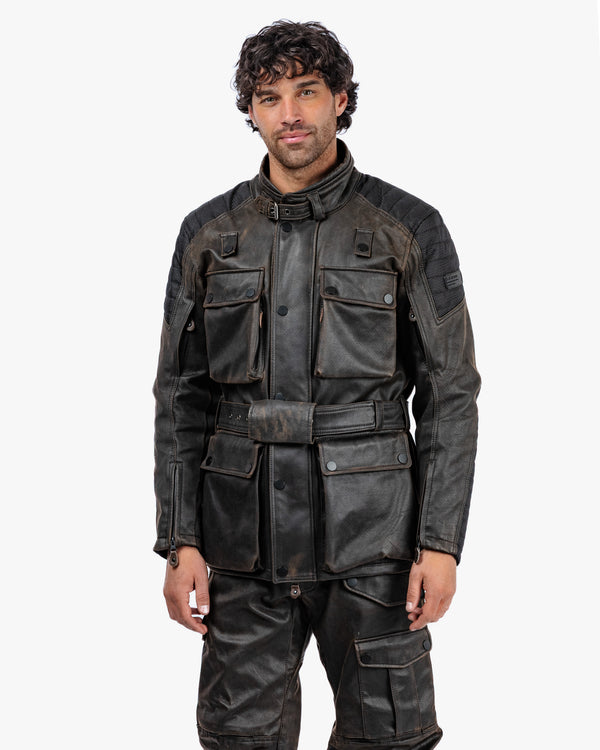 Crossguard Walnut Brown Waterproof Motorcycle Jacket