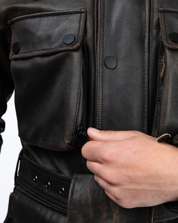 Crossguard Walnut Brown Waterproof Motorcycle Jacket