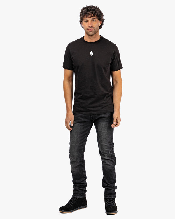 Drifter Mens Washed Black Motorcycle Jeans