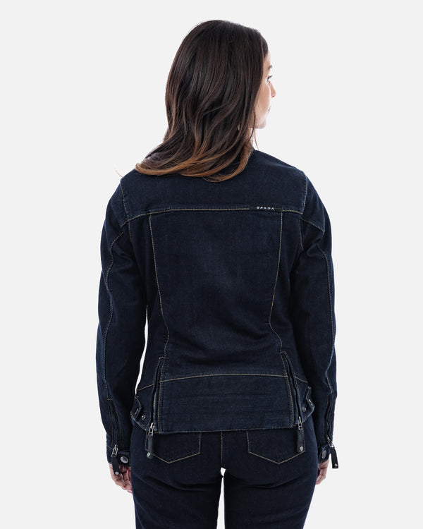 Tura Trucker Rinse Indigo Ladies Motorcycle Denim Jacket